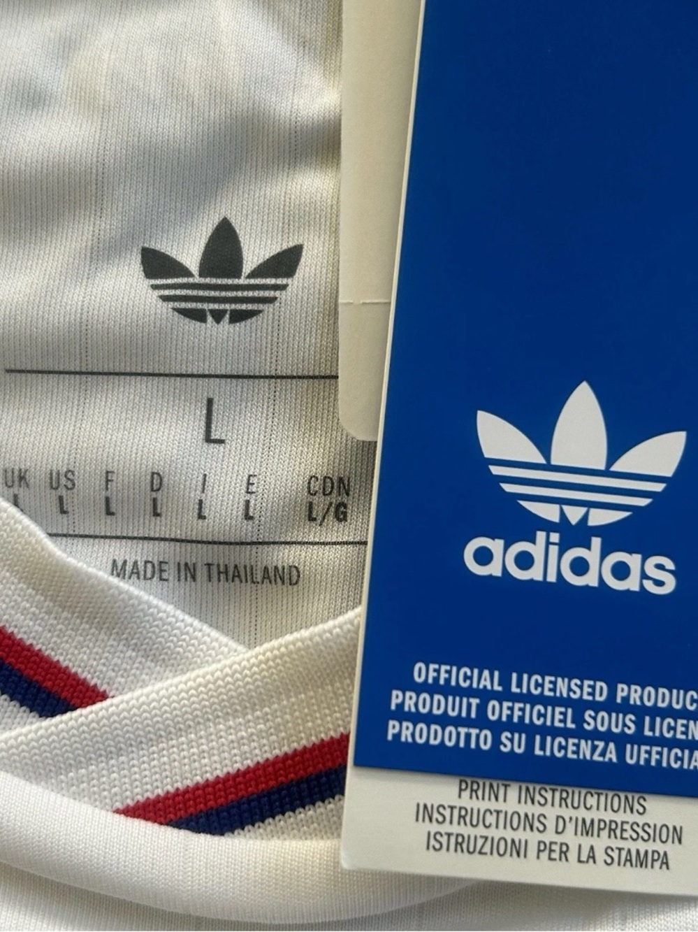 Adidas Originals Olympique Lyonnais 2025 75th Anniversary White Large JL9623 - Picture 5 of 9